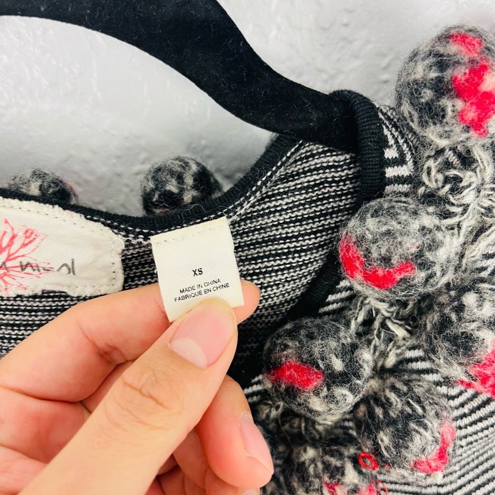Anthropologie Karen Nicol Striped Pom Pom Cardigan - Picture 8 of 9